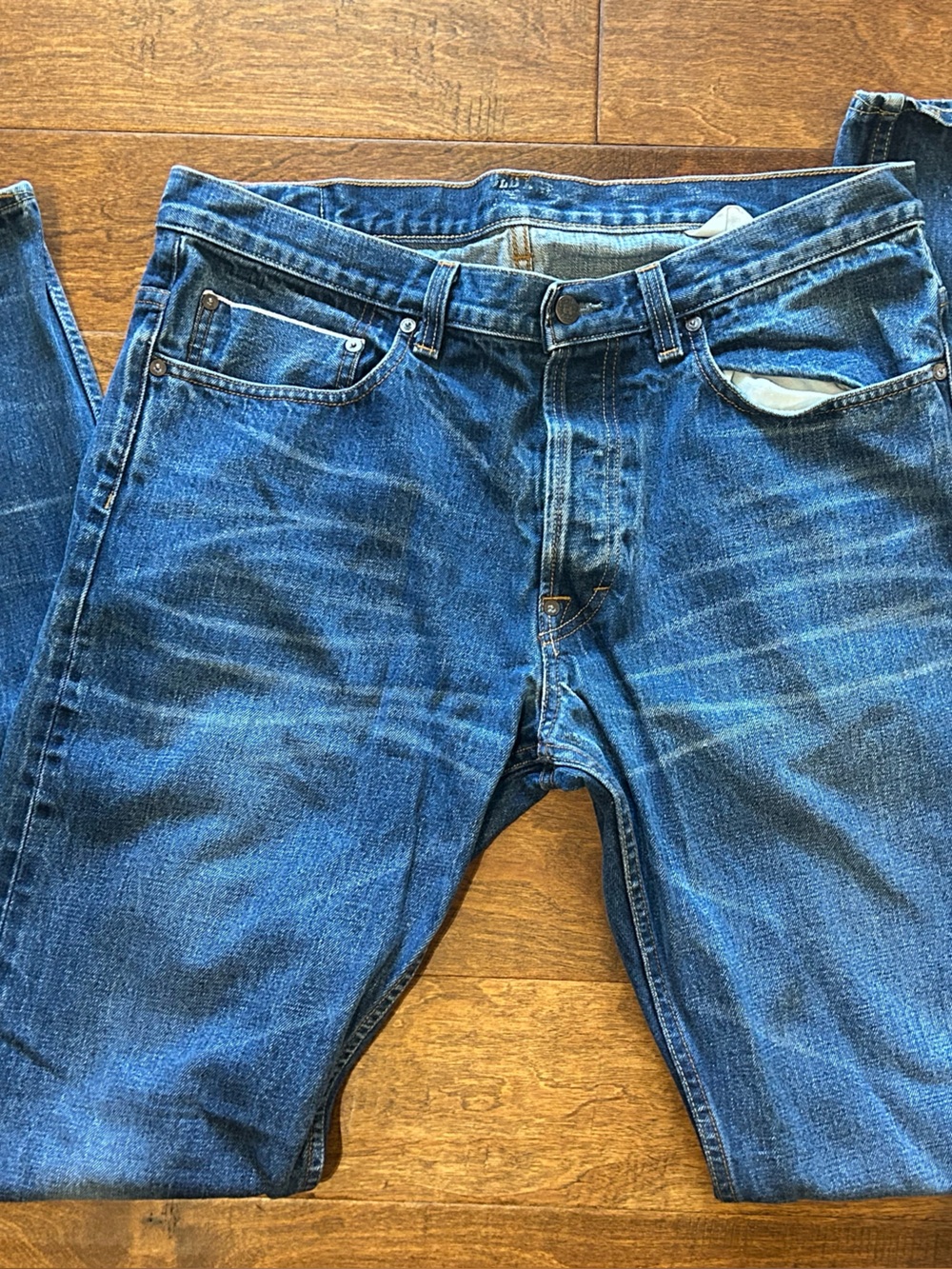 Gilded Age Mens 36x34 Redline Selvedge Denim Button Fly Medium Wash Made In USA